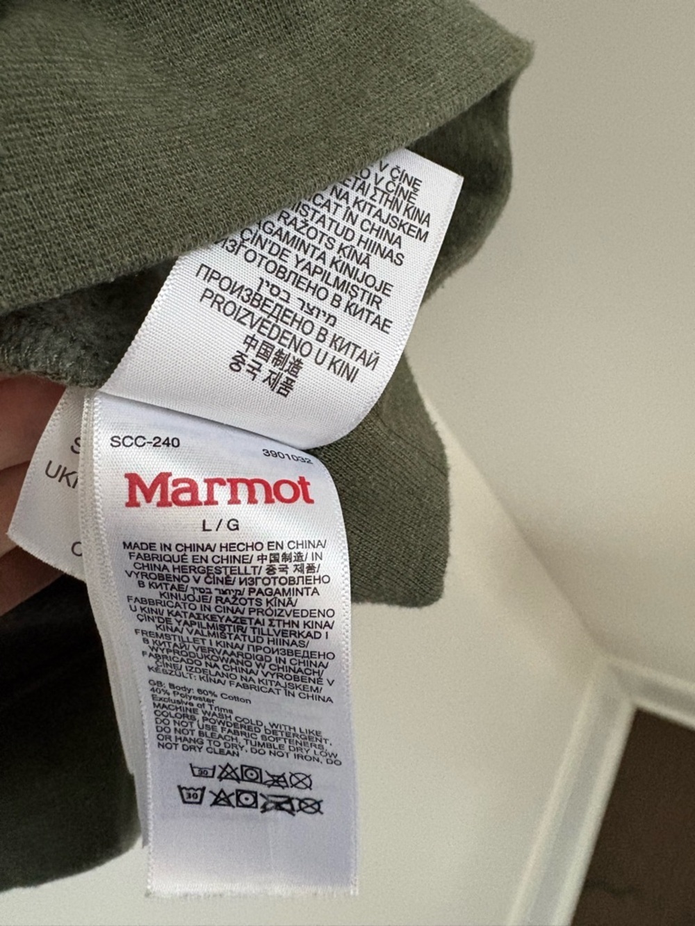 Marmot Men’s Coastal Pullover Hoodie Olive Green Lime Logo Size Large - Picture 3 of 5
